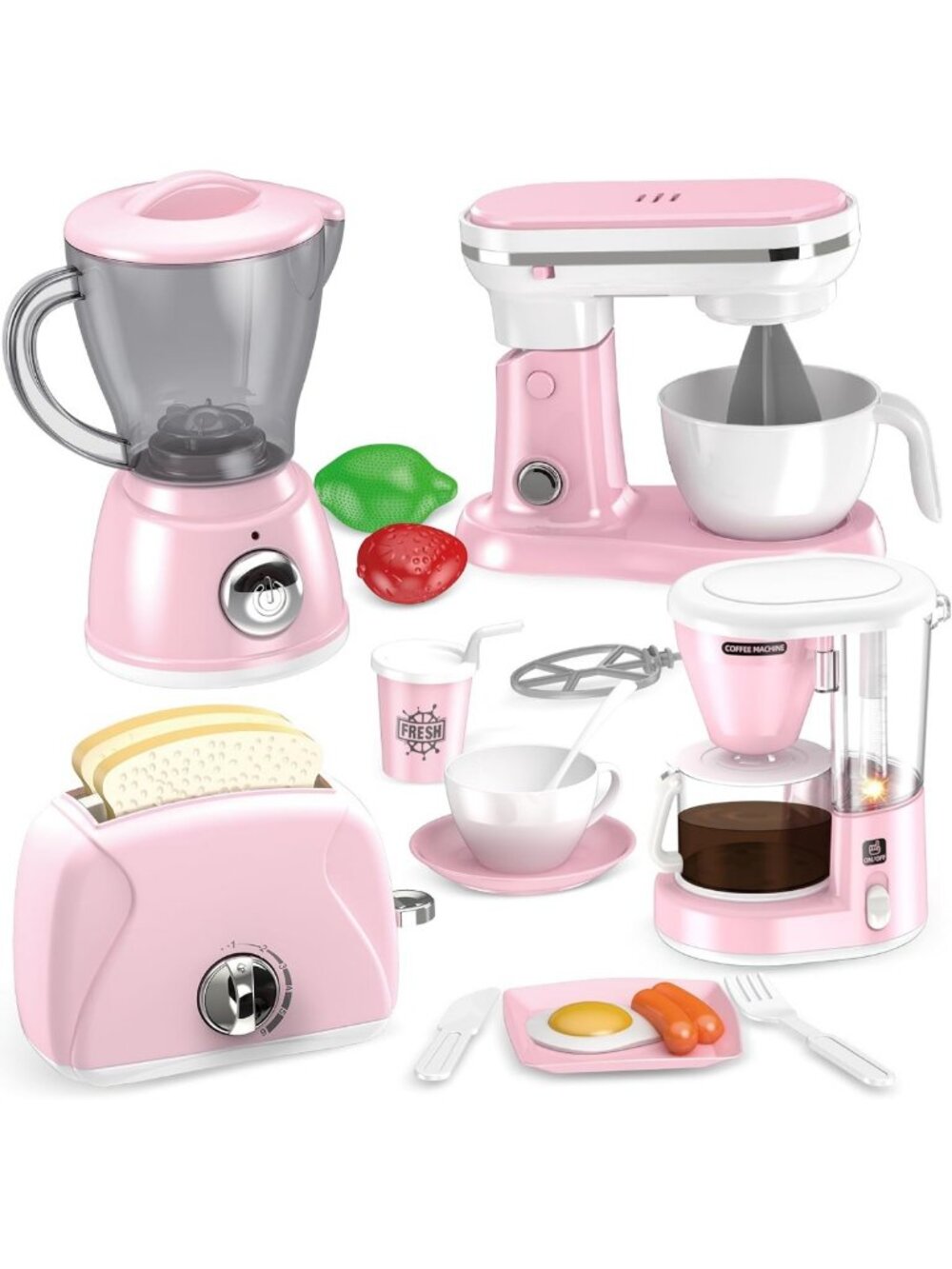 Complete Play Kitchen Accessories Set - Fun Toy Appliances for Kids & Girls